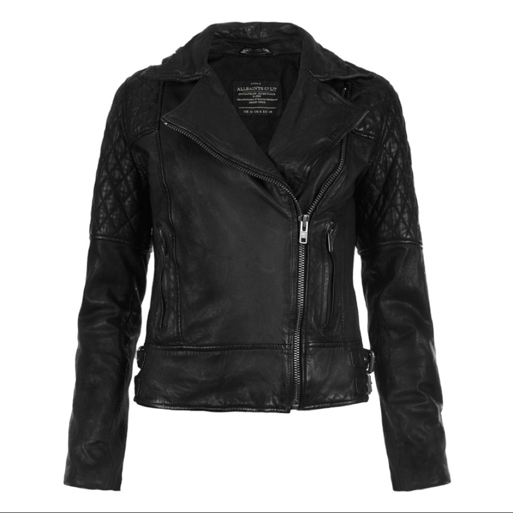 All Saints Womens Walker Leather Jacket🤍 awesome piece